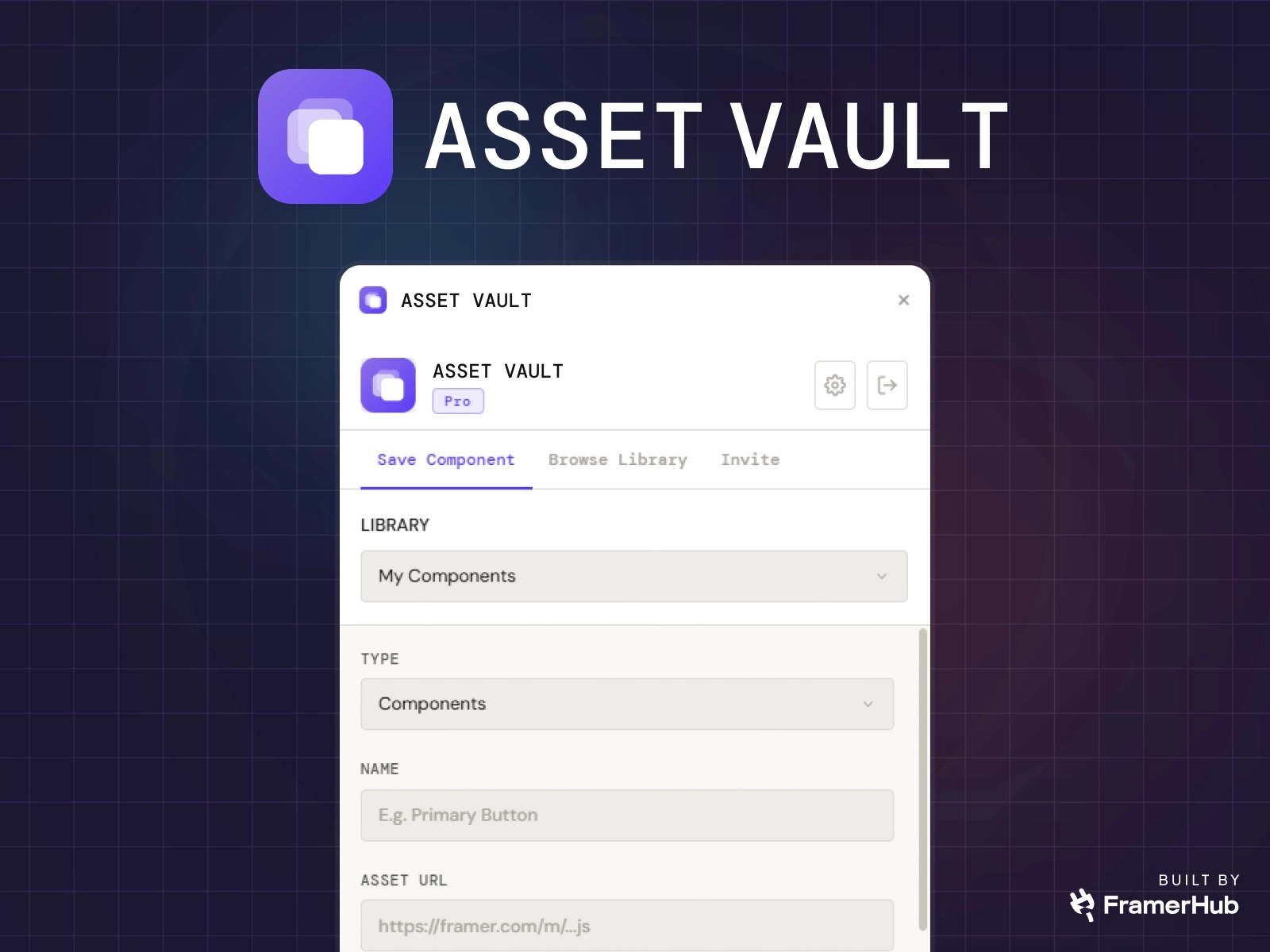 Asset Vault plugin for Framer