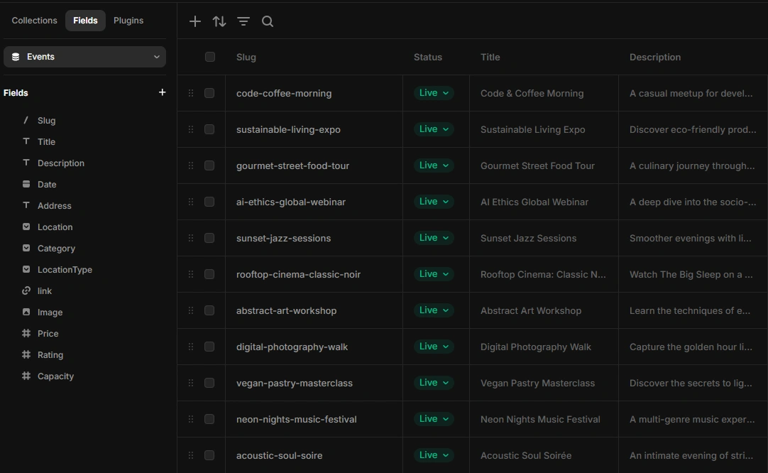 Framer CMS structure: collections and items