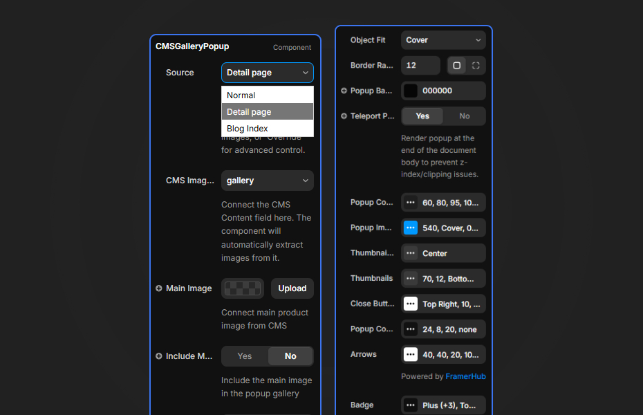 CMS Gallery Popup Preview