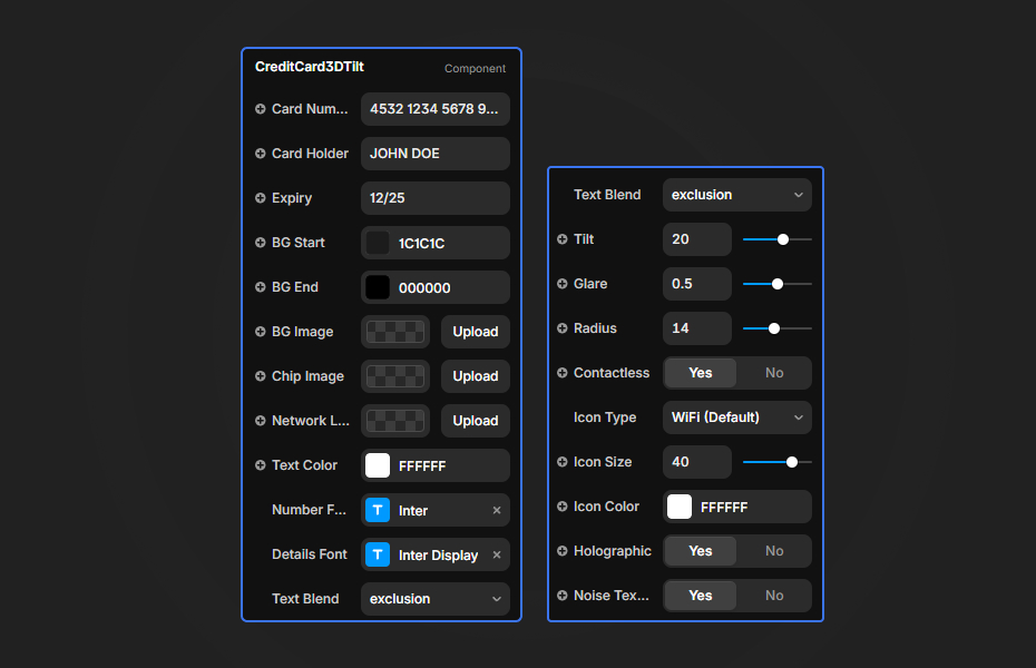 Credit Card 3D Tilt Preview