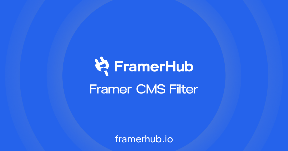 Framer CMS Filter | FramerHub