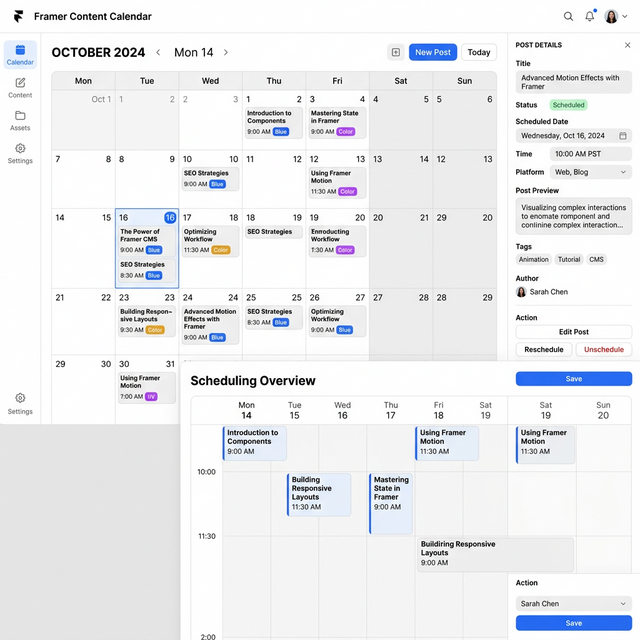 CMS Scheduler calendar in Framer